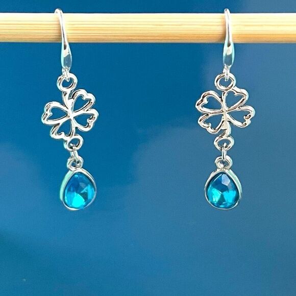 BAN Ice Blue Teardrop Dangles - Picture 1 of 14